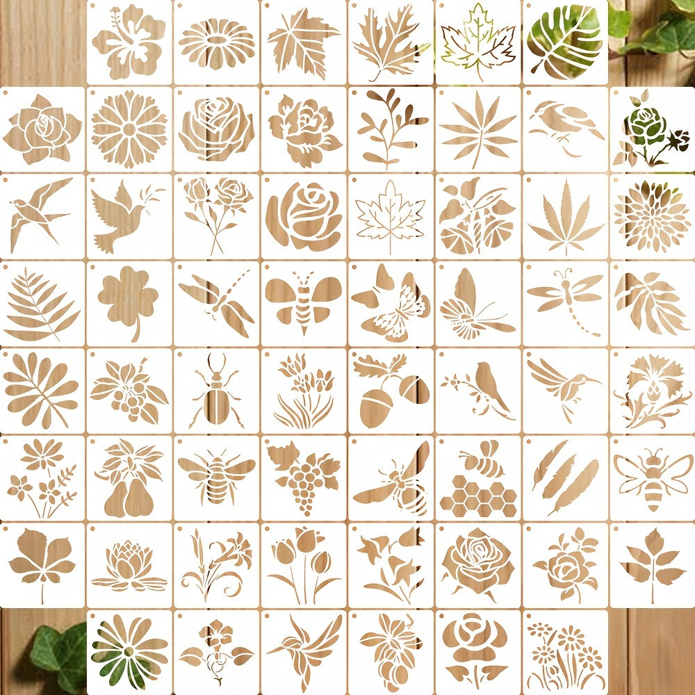 60pcs Reusable Painting Stencil DIY Craft Template Wall Stencils