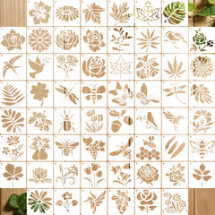 60pcs Reusable Painting Stencil DIY Craft Template Wall Stencils