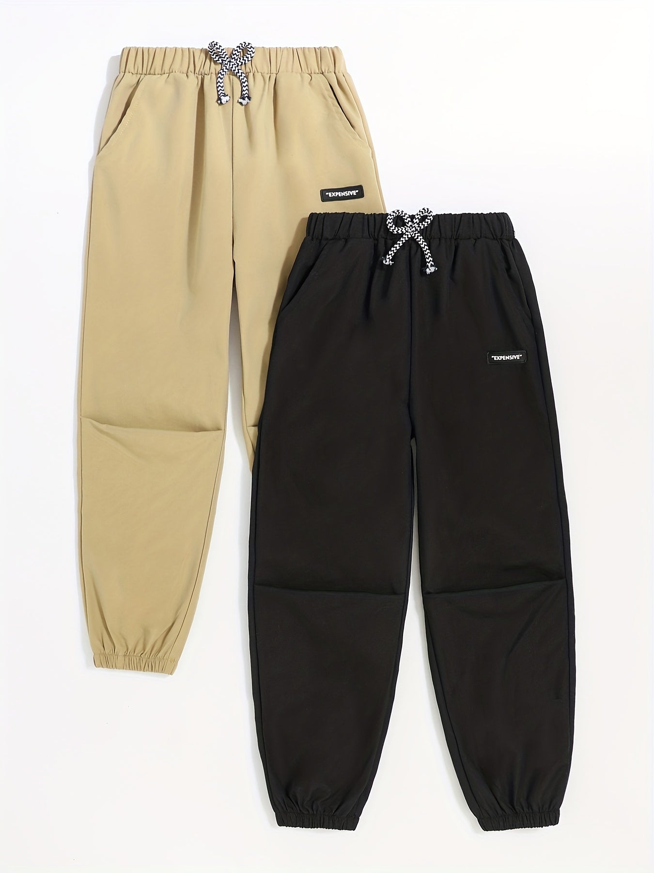 Boys Letter Print Cargo Pants Elastic Waist Jogger Pants Kids Clothing
