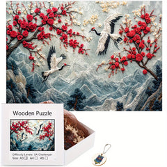 Crane Wooden Jigsaw Puzzle Challenging Brain Teaser Game Ideal Gift