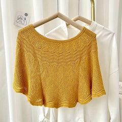 Ruffles Cape Knitted Women Shawl Windproof Wrap Scarf