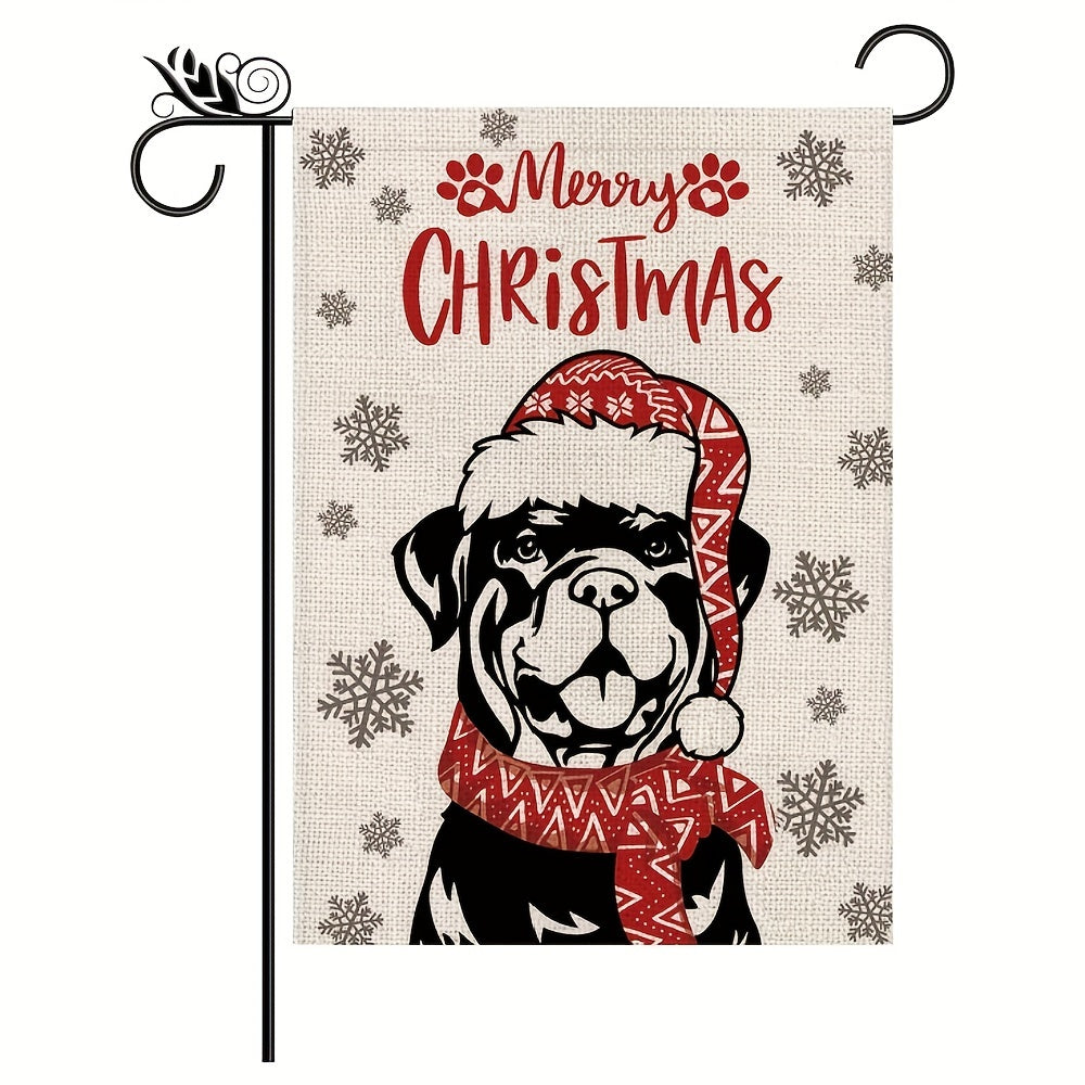 Rottweiler Dog Christmas Garden Flag Xmas Winter Decoration
