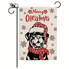 Rottweiler Dog Christmas Garden Flag Xmas Winter Decoration