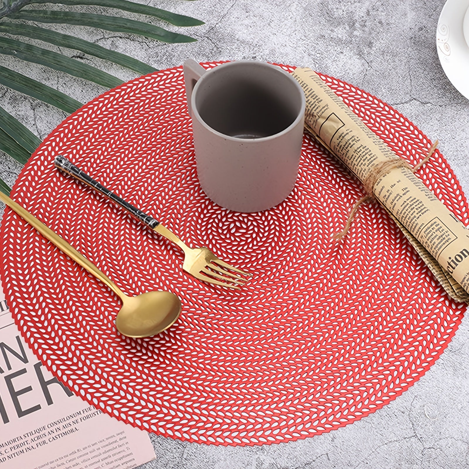 Waterproof Round Placemats Heat Resistant Coasters for Drinks