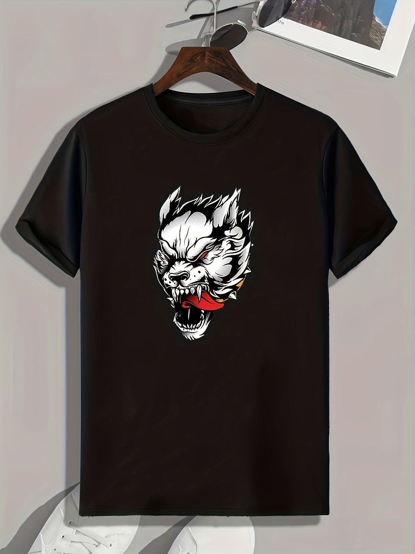 Fierce Lion Print Men's Graphic T shirt For Summer
