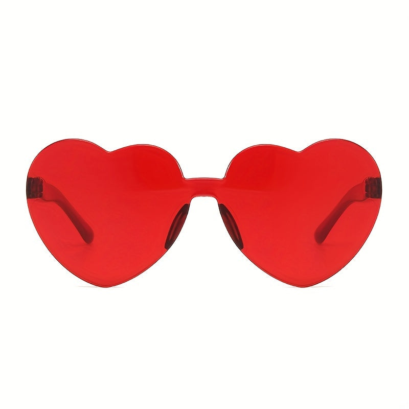 Heart Shape Sunglasses Lovely Candy Frameless Glasses For Party Stage