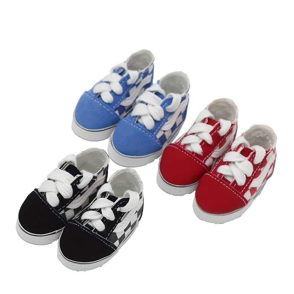 Plaid Sneakers for 14 inch BJD Dolls