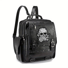 Gothic Punk Style Ghost Skull Embroidery Backpack