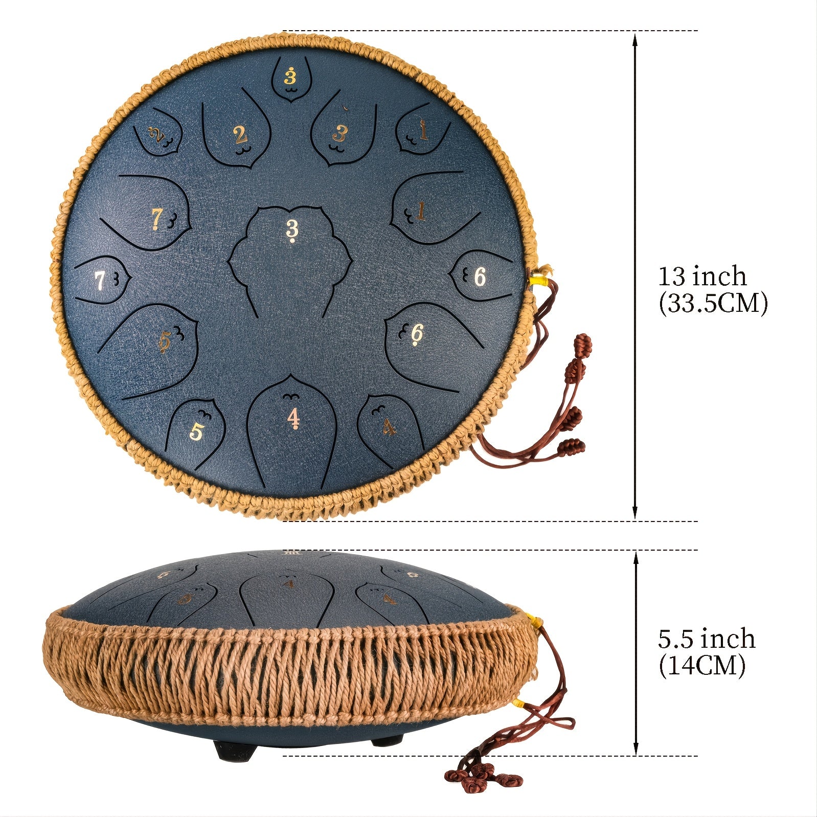 13 Steel Tongue Drum F Key Hanplate Percussion Instrument