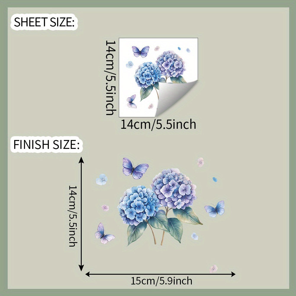 Purple Hydrangea Butterfly Switch Sticker for Bedroom and Living Room Decor