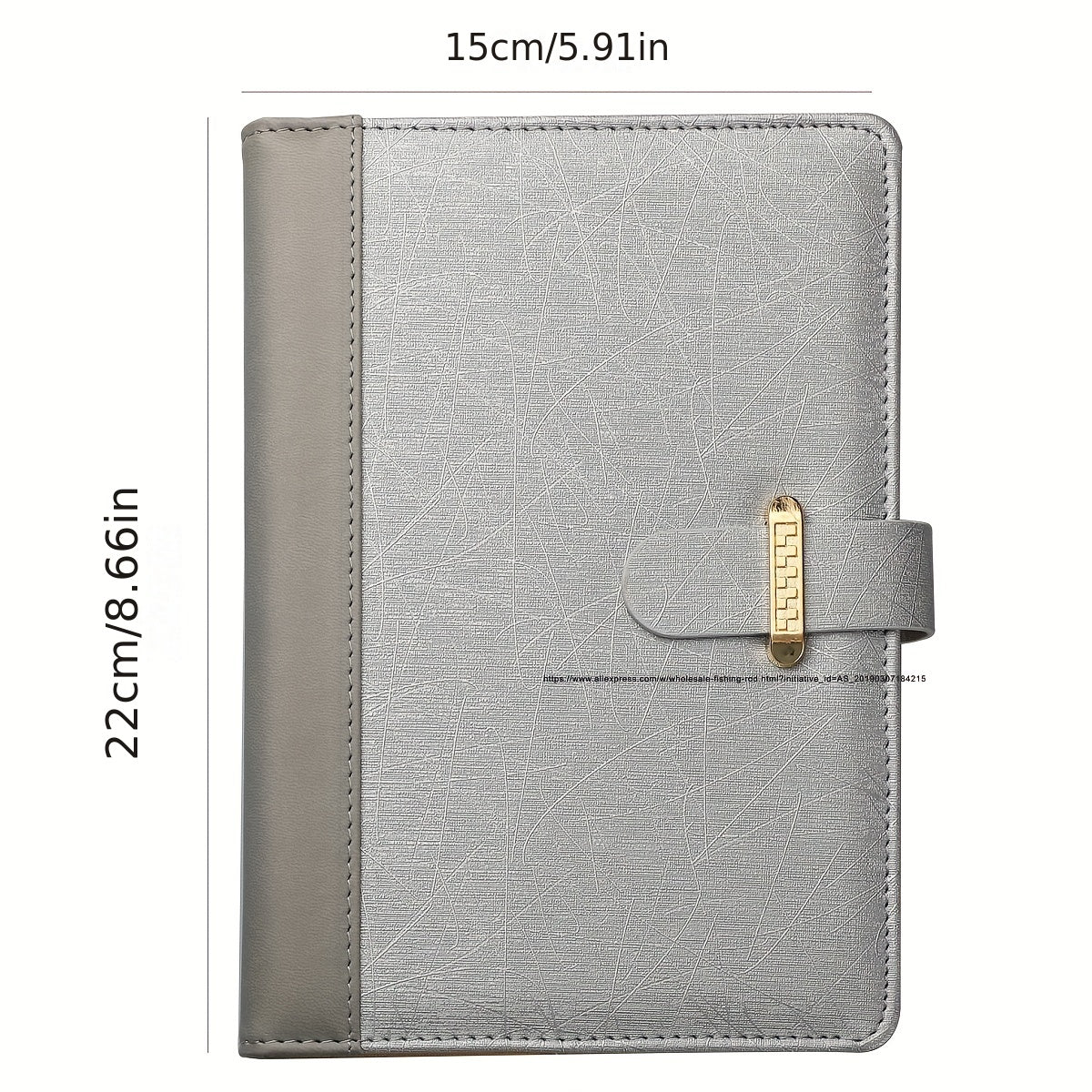 Faux Leather Business Notebook Metal Buckle Office Meeting Minutes Notebook