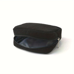 Minimalist Corduroy Toiletry Bag Portable Cosmetic Pouch with Zipper Closure