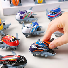 12 Mini Cartoon Metal Pull Back Airplane Toys for Party Carnival School