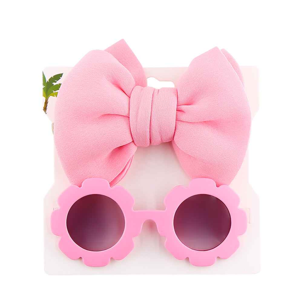 Summer Sunglasses & Bow Headband Set for Outdoor Style