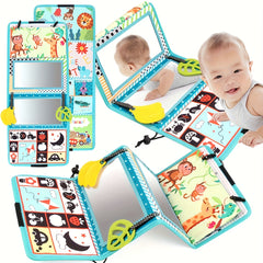 Green Double Sided Mirror Cloth Book 3 in 1 Prone Toy