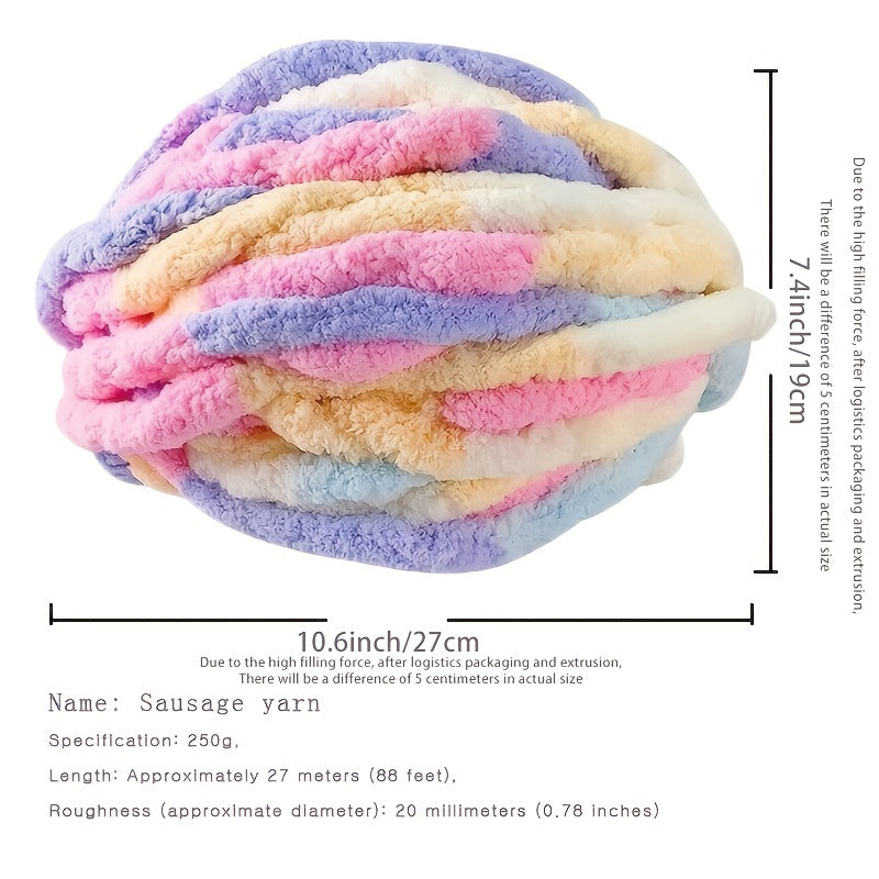 Chunky Chenille Blanket Yarn DIY Kit - Cozy Cushion - Large Thick Ice Bar Line