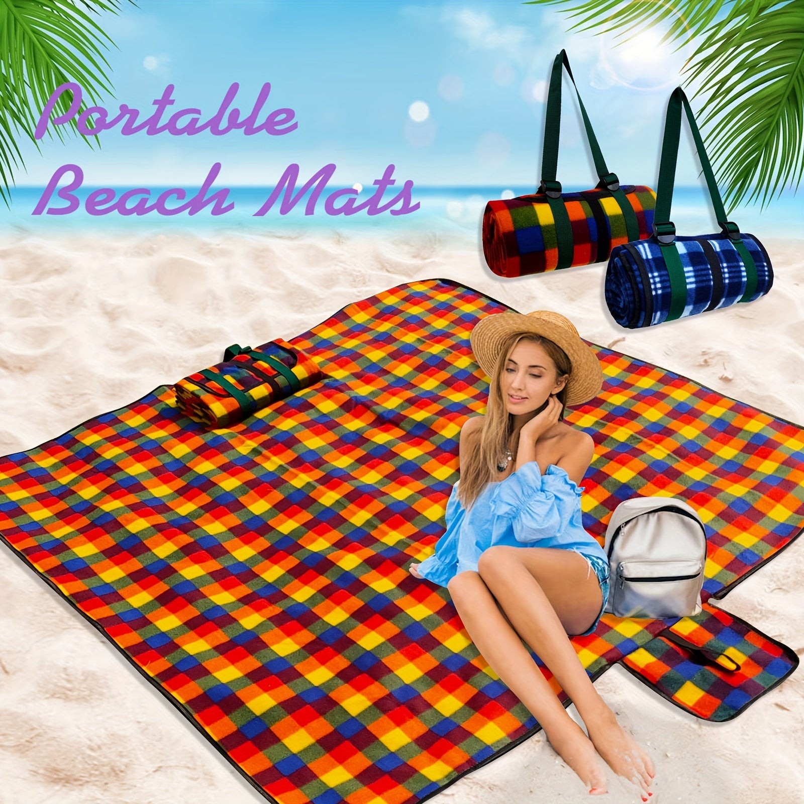 Foldable Waterproof Picnic Mat Plush Fabric Outdoor Camping Mat
