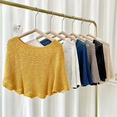 Ruffles Cape Knitted Women Shawl Windproof Wrap Scarf