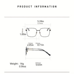 Glitter Rhinestone Square Lens Glasses For Women Men
