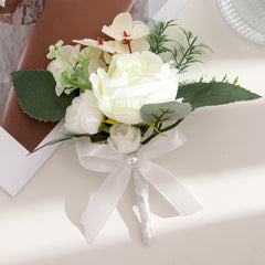 Romantic Rose and Pink Floral Boutonniere Wedding Accessory