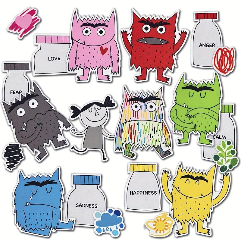 Emotion Monster Picture Book Apron Puppet Felt Story