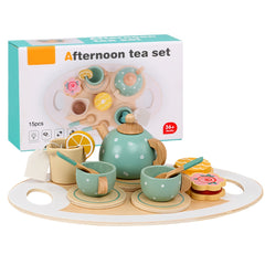 Wooden Tea Set Pretend Play for Toddlers
