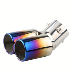 Car Exhaust Muffler Tip Silencer Stainless Steel Double Pipes Round Exhaust Tip