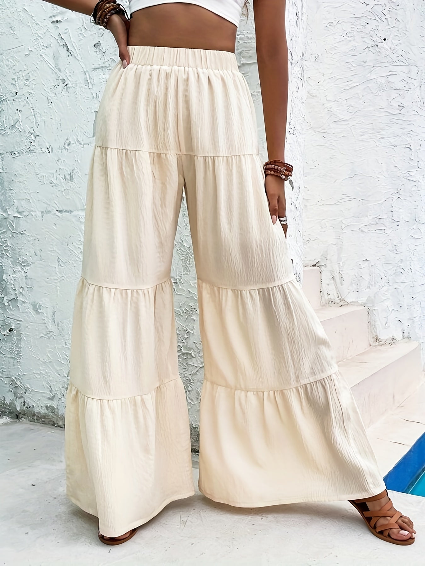  High Rise Wide Leg Trousers