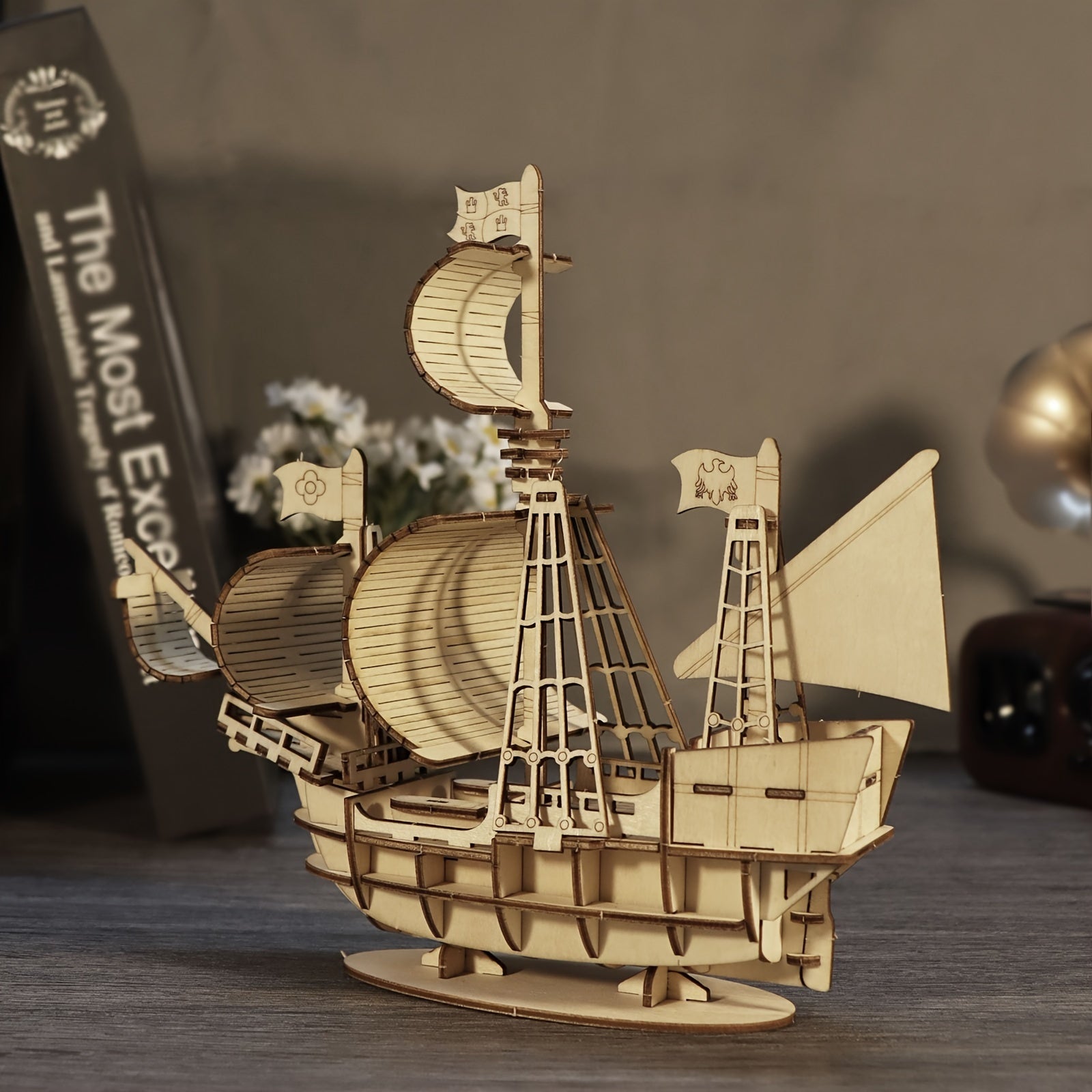 3D Ocean Sailboat Wooden Puzzle Model Kit