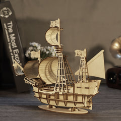 3D Ocean Sailboat Wooden Puzzle Model Kit