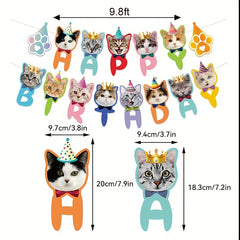 Cartoon Cat Party Decorations for Cat's Birthday Celebration