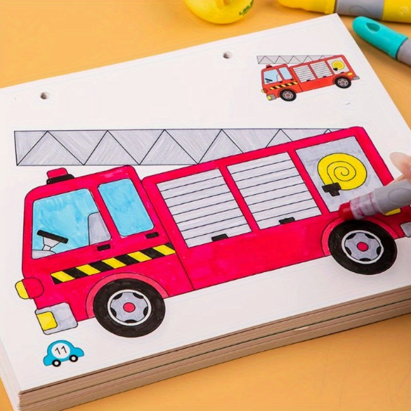 Youth Traffic Coloring Book Excavators & Bulldozers 48 Pages