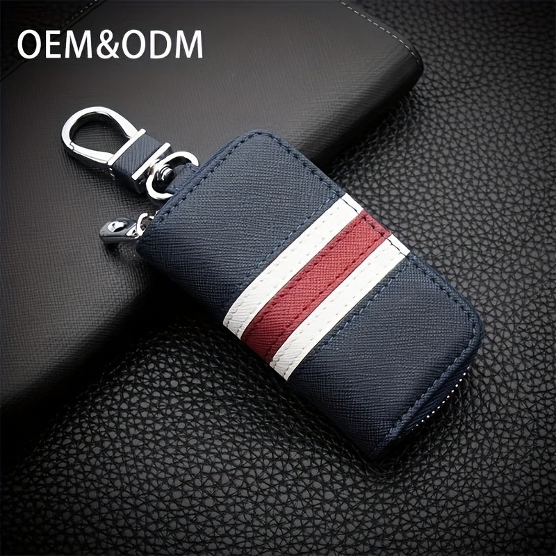 Car Key Bag Three Stripe Car Protection Case Zipper Wallet