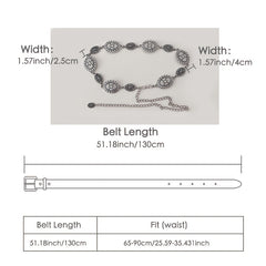 Vintage Carved Floral Pattern Belt for Women