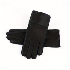 Short Real Sheepskin Gloves Waterproof Full Finger Gloves