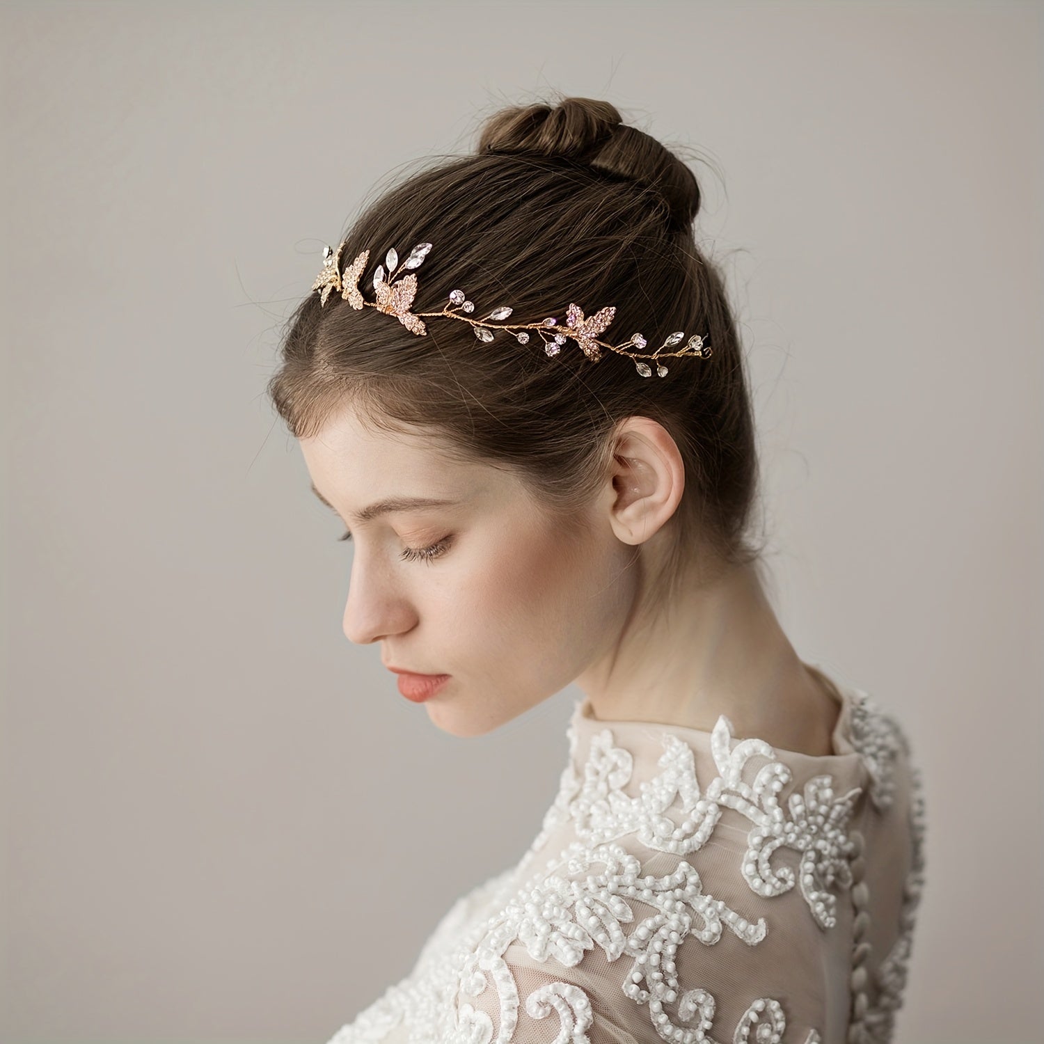 Crystal Leaf Head Piece Bridal Wedding Hair Accessories