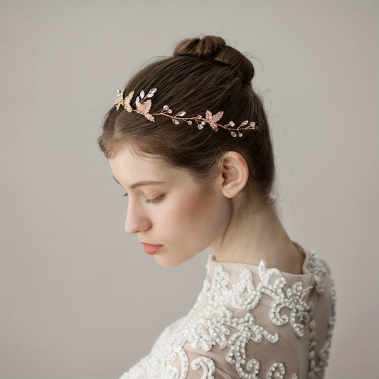 Crystal Leaf Head Piece Bridal Wedding Hair Accessories