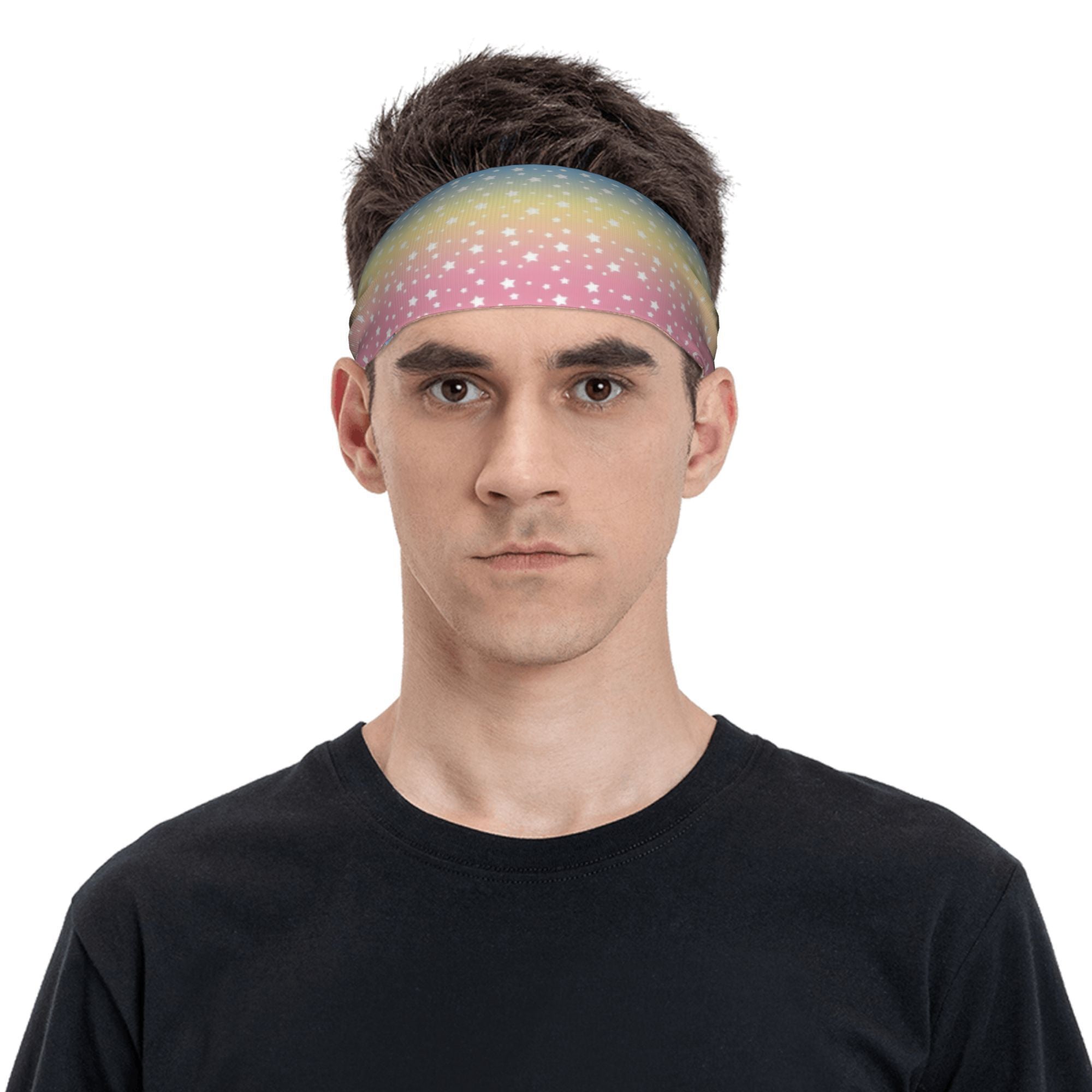 Rainbow Star Pattern Sport Headband for Comfortable Wear