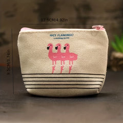Cartoon Coin Purse Canvas Wallet Women's Foldable Key Bag