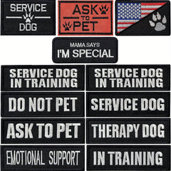 J CARP 12pcs Service Dog Patches Men Tactical Pet In Training Embroidered