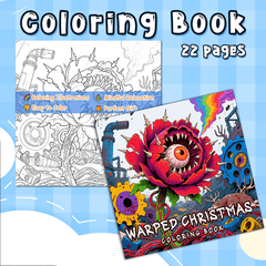 Dark Goth Christmas Coloring Book - Terrifying Santa Scene, Wreaths & More