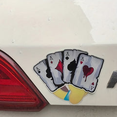 Poker Red & Peach Reflective Sticker Decal