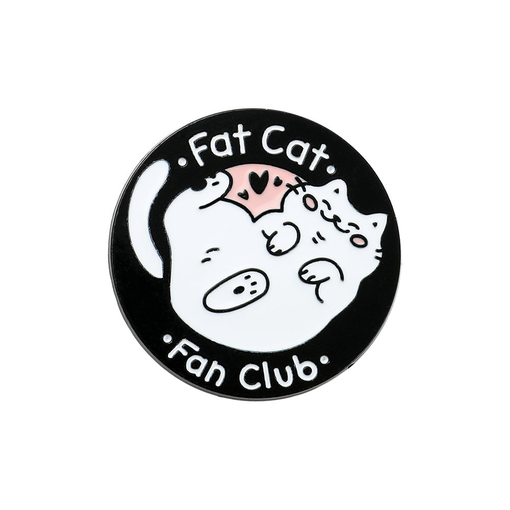 Casual Cat Metal Enamel Brooch for Backpack Accessories