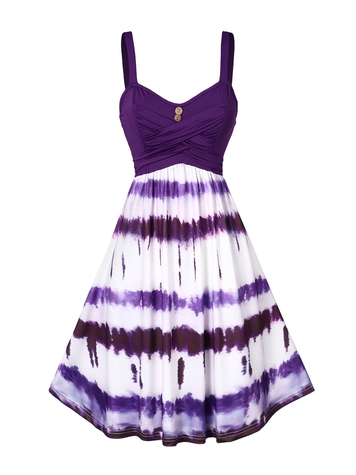 Tie Dye Criss Cross Dress Ruffle Sleeveless