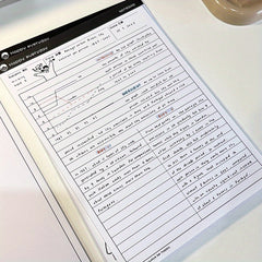 B5 Memo Book 30 Sheets Horizontal Line Checkered Blank Tearable Pages