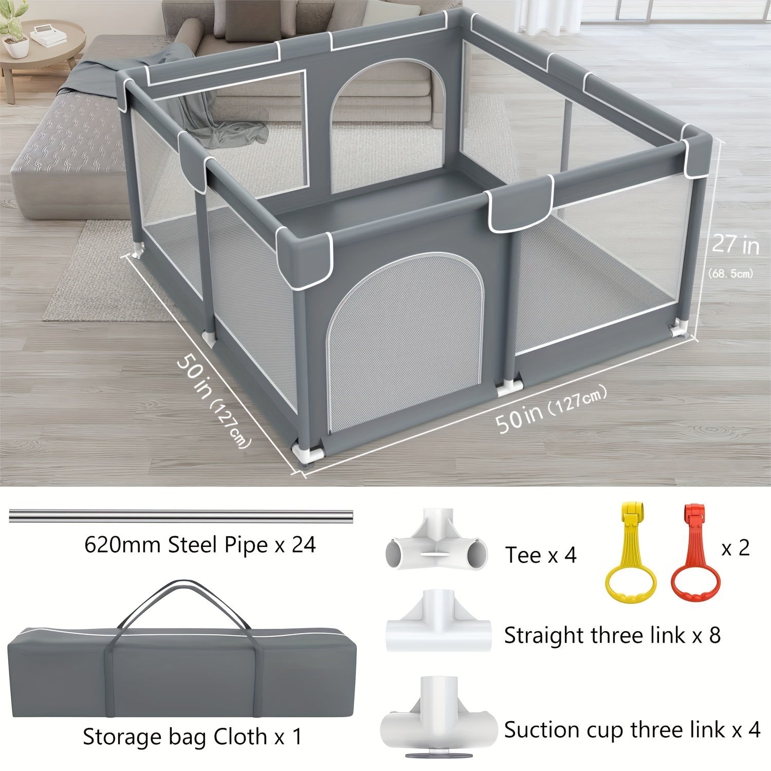 Large Secure Play Yard for Babies & Toddlers