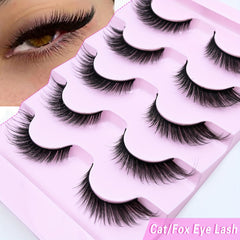 3D Fluffy Fox Eye Lashes Natural Thick Faux Mink False Eyelashes 16mm Winged End