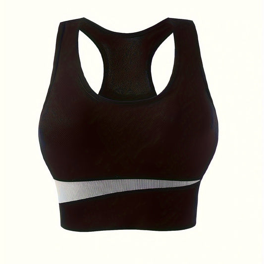 Colorblock Wireless Sports Bra for Running Workout
