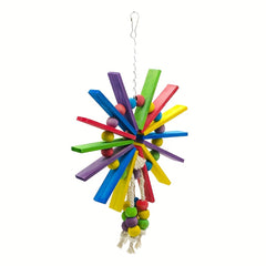 Bird Parrot Hanging Cage Toys Colorful Building Blocks Chewing Toy