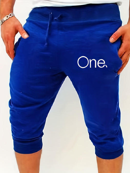 Men's Solid Color Knee-Length Drawstring Shorts for Summer